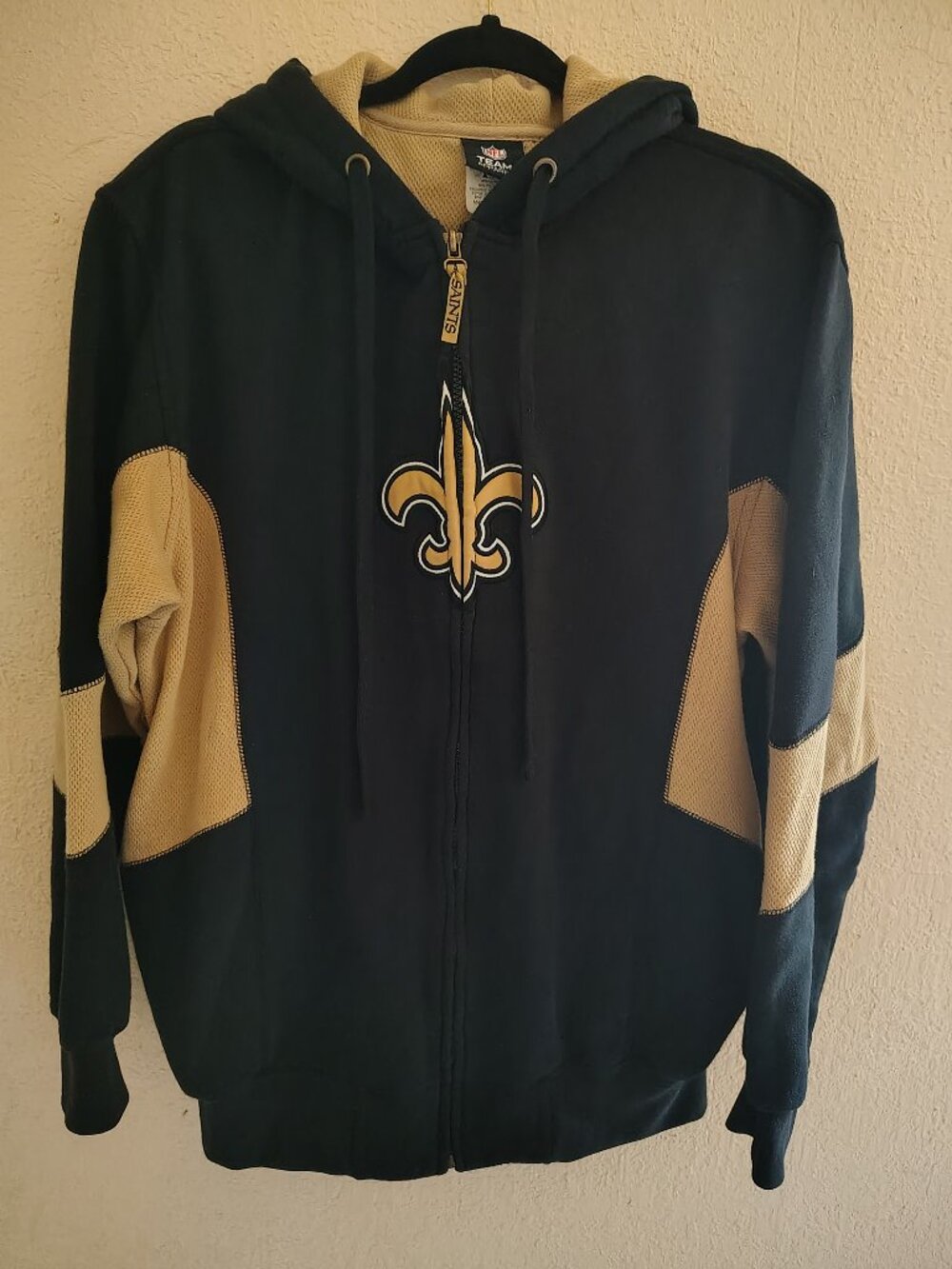 NFL Team Apparel New Orleans Saints Full Zip Hoodie Jacket Men's Size M